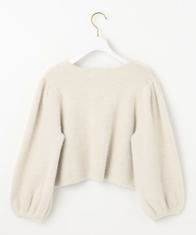 ANY SIS L 【洗える】フェザーニット カーディガン アイボリーベージュ