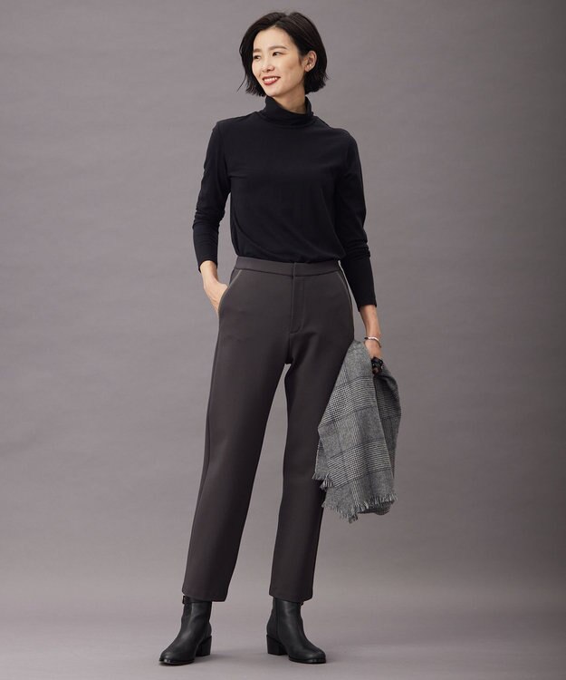 J.PRESS LADIES L 【洗える】ジャージー パンツ グレー系