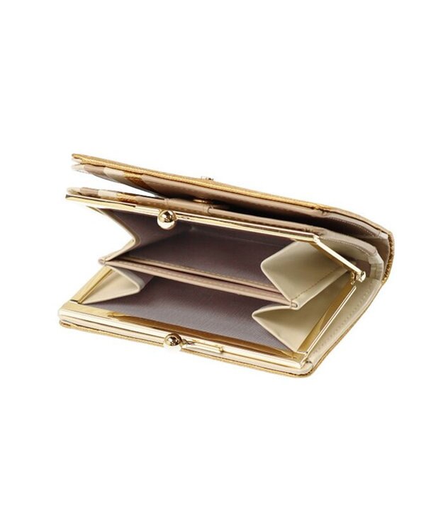 LANVIN en Bleu リュクサンブールブリエ 口金二つ折り財布 ゴールド