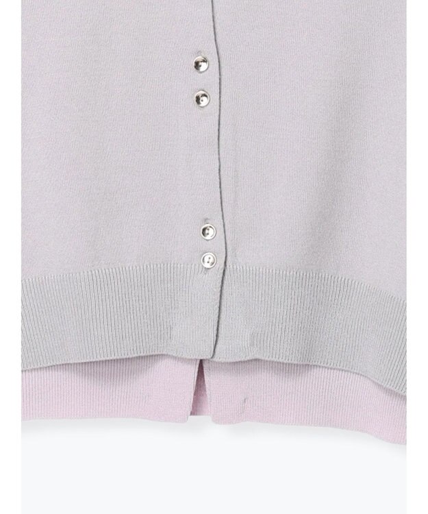 Te chichi 配色レイヤードカーディガン グレー