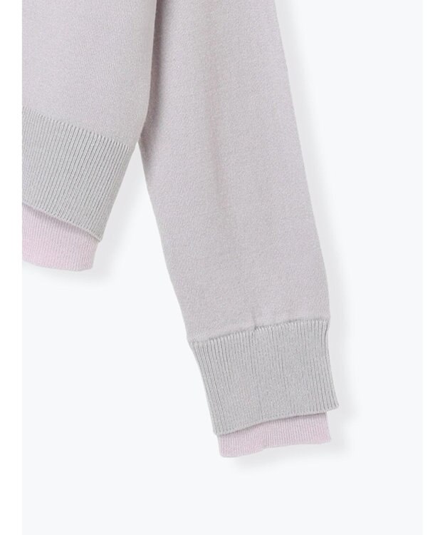 Te chichi 配色レイヤードカーディガン グレー