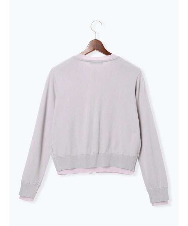 Te chichi 配色レイヤードカーディガン グレー