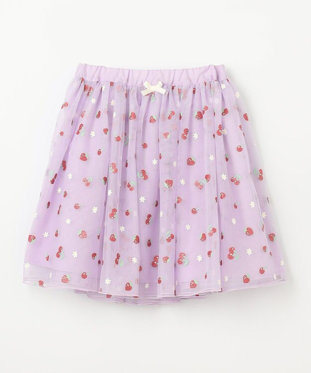 ANY KIDS 【チェリーベリーシリーズ】フルーツ チュール スカート ラベンダー系