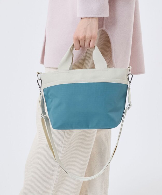 LeSportsac SMALL BUCKET TOTE/ブルーインディゴ/ベージュ ブルーインディゴ/ベージュ