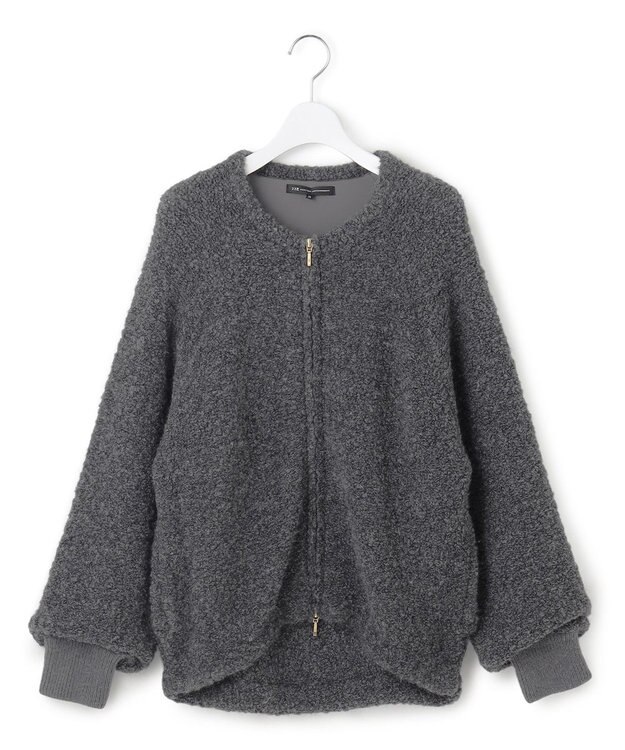 23区 【洗える】ブークレニット ブルゾン グレー系