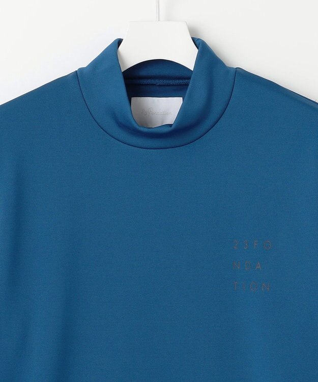 23区GOLF 【23Fondation/MEN】ストレッチ裏フリース モックネック ダルブルー系
