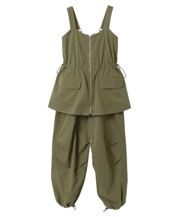 Green Parks ウ゛ィンテージペプラムオールインワン Khaki