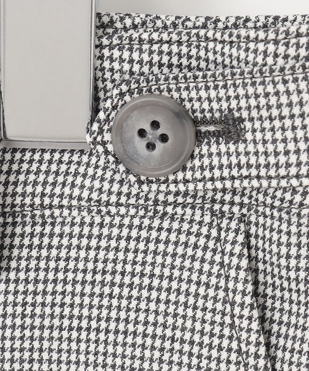 J.PRESS LADIES L 【洗える】シャークスキンハウンドトゥース セミワイド パンツ ライトグレーチェック系3