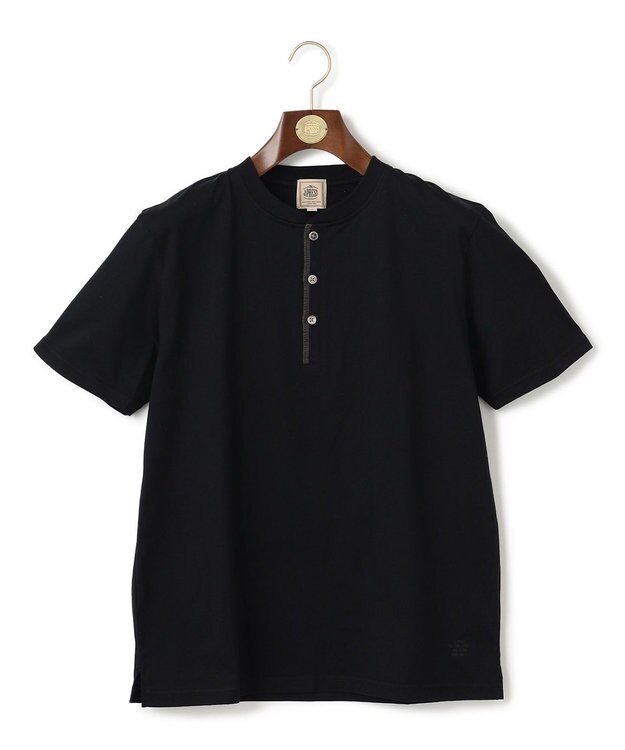 J.PRESS MEN シルケット天竺ヘンリーネック Tシャツ ブラック系
