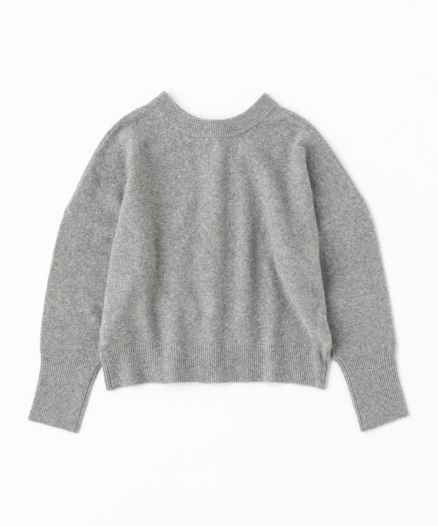 UNFILO 【新色追加/洗える】ふわふわニット パールボタンカーディガン グレー