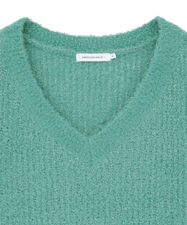 AMERICAN HOLIC ミニシャギーラメニットプルオーバー Green