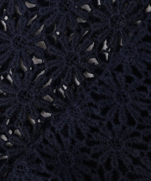 組曲 【先行予約・前後着用可】コットンフラワーレーシー カーディガン ネイビー系