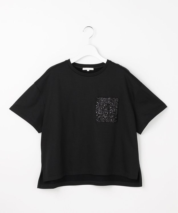 自由区 S スパングルポケットＴシャツ ブラック
