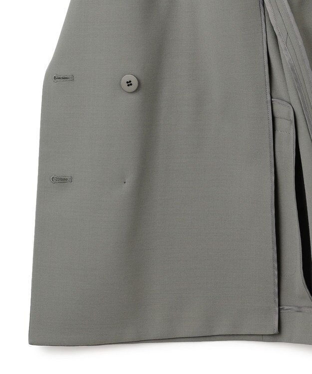 ICB ウール2WAYストレッチ ダブルブレストジャケット スモークグリーン系