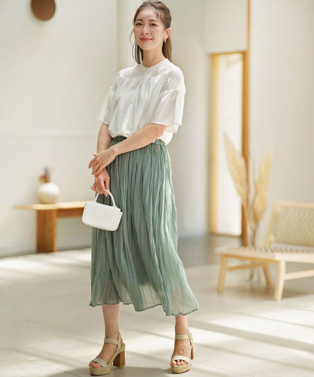 組曲 S 【WEB限定】エスパンディシアープリーツスカート ミント系