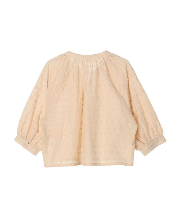 earth music&ecology 刺繍ギャザーブラウス Beige