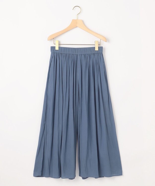 組曲 L 【WEB限定】シアープリーツライクシフォン パンツ ダスティブルー系