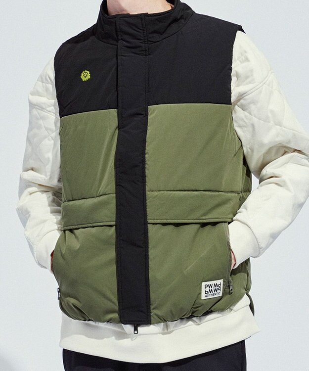 PW CIRCULUS 【手軽に防寒】【MEN】中綿ベスト カーキ系