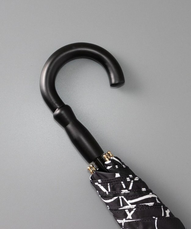 AURORA Beaurance ビューランス モノグラム柄 晴雨兼用傘 (トップフラット折傘) ブラック