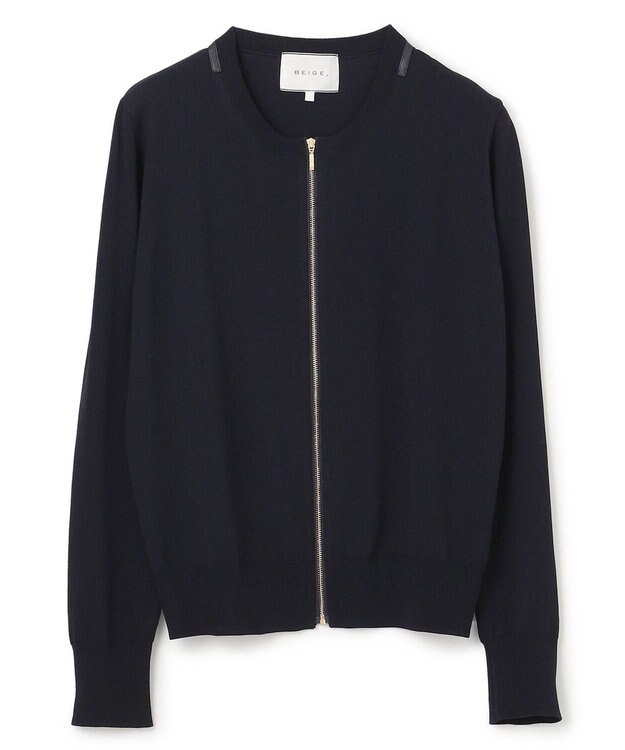 BEIGE， NADIA / ジップアップカーディガン Navy