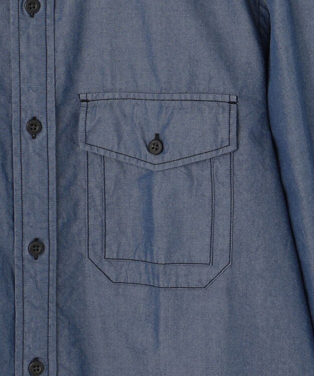 JOSEPH ABBOUD MOUNTAIN 【テーム・ヤルヴィコラボ・サスティナブル】コットンテンセルツイルバックプリント シャツ ネイビー系