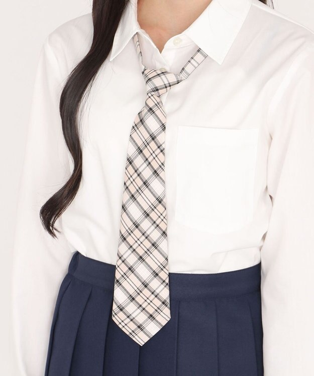 WEGO 【SCHOOLITEM】　チェックスクールネクタイ ベージュチェック1