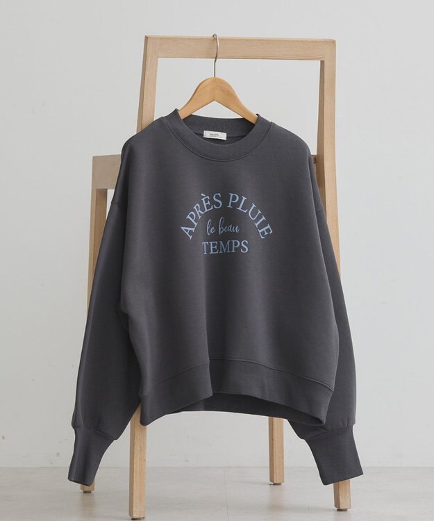 earth music&ecology アソートロゴショートスウェット Charcoal Gray