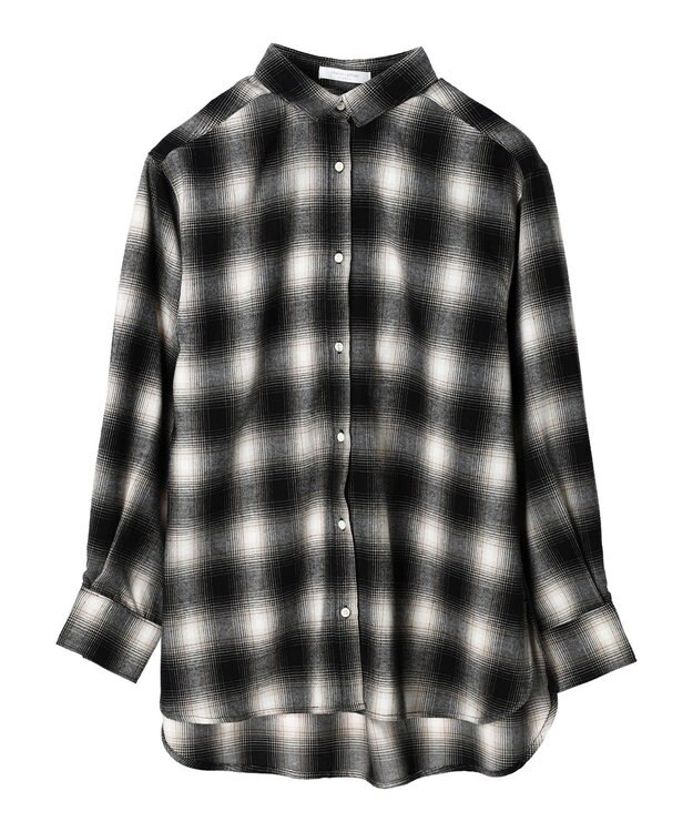 Green Parks ネルチェックシャツ Black