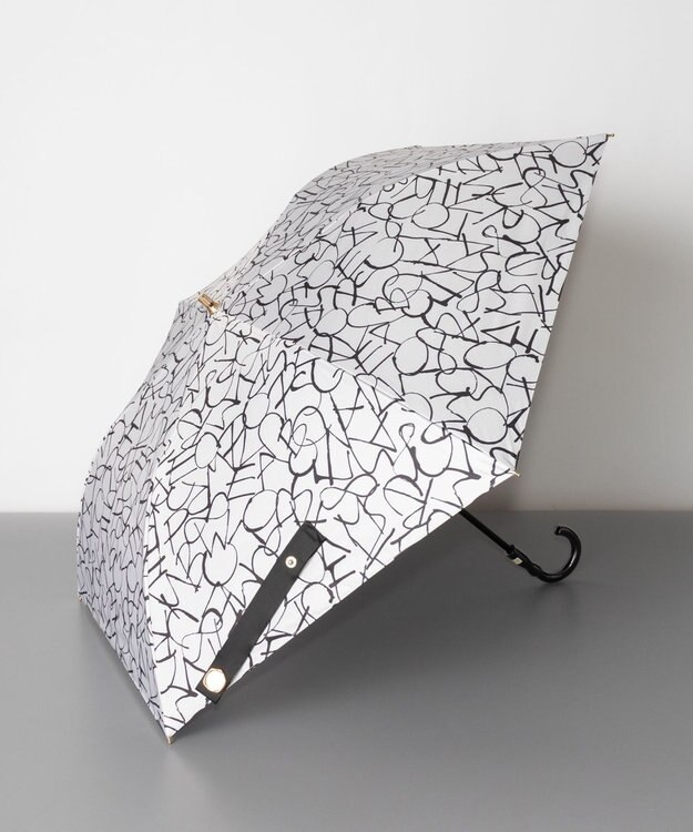 AURORA Beaurance ビューランス モノグラム柄 晴雨兼用傘 (トップフラット折傘) クリーム