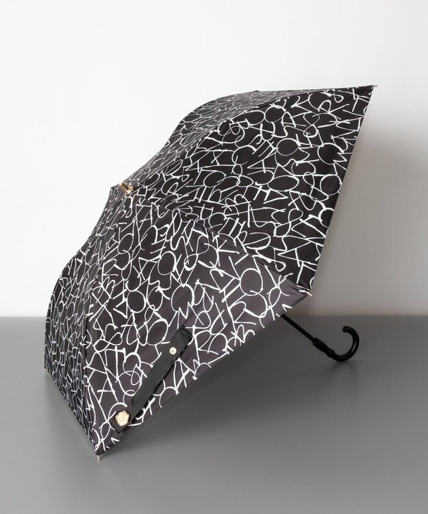 AURORA Beaurance ビューランス モノグラム柄 晴雨兼用傘 (トップフラット折傘) ブラック