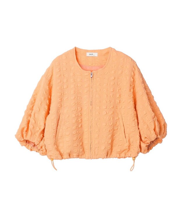 earth music&ecology シャーリングタックスリーブブルゾン Pink Orange