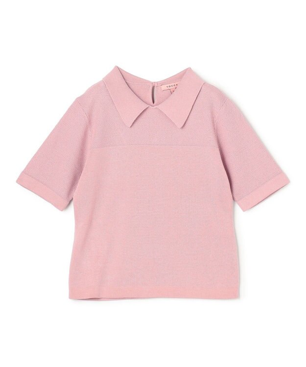 TOCCA HONEYCOMB MESH KNIT ニットトップス ピンク系