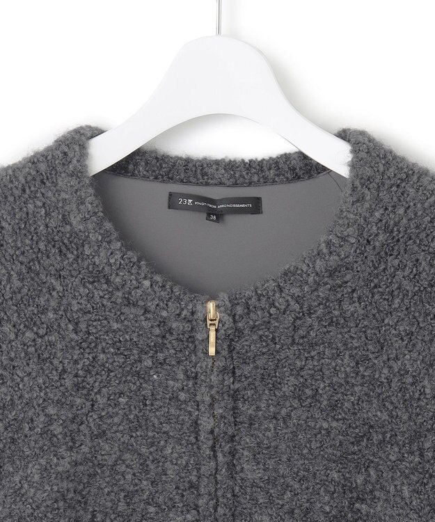 23区 【洗える】ブークレニット ブルゾン グレー系