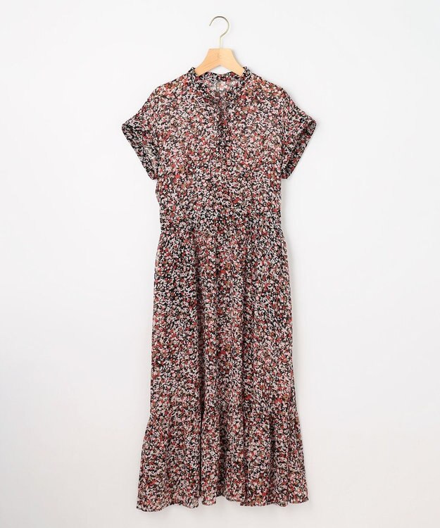 組曲 【先行予約】インプレッションフラワープリント フレアワンピース ピンクフラワー系