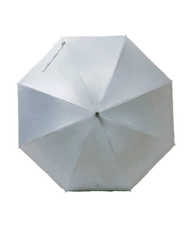 MOONBAT 【遮光率100％/遮熱/UV】LANVIN en Bleu (ランバン オン ブルー)晴雨兼用日傘 ピコレース シルバーラメ刺繍 長傘 ライトグレー