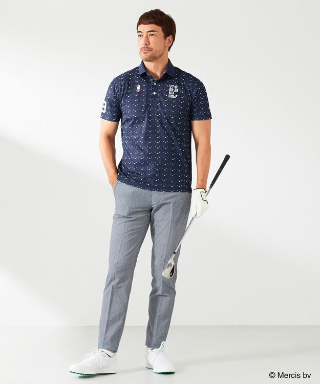 23区GOLF 【MEN】【吸水速乾/UVカット】ミッフィーフェイスポロシャツ ネイビー系5