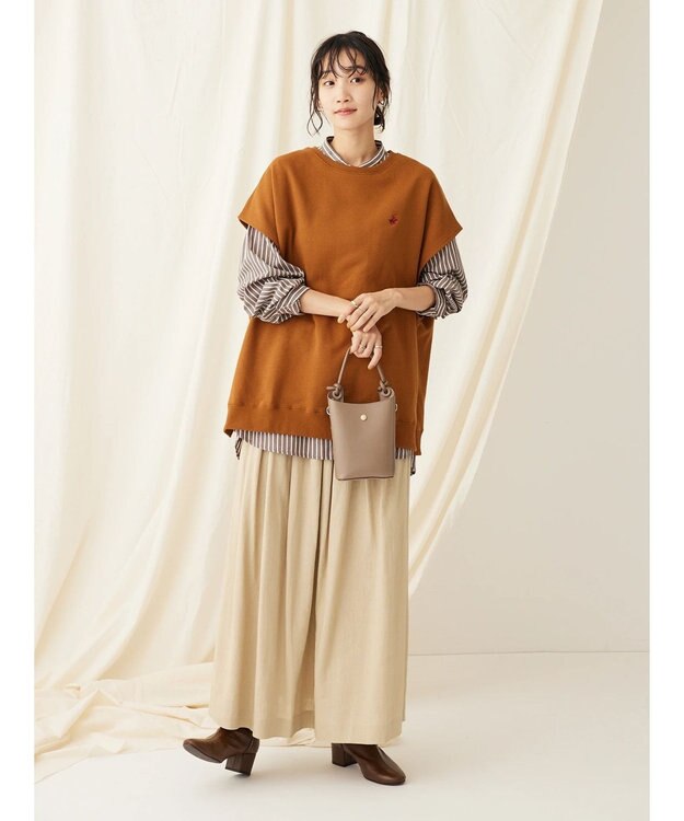 CRAFT STANDARD BOUTIQUE バンドカラーシャツ Stripe Brown