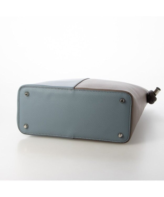 UNBILLION cachecache 丸ハンドルスクエアバケツワンショルダー サックスブルー