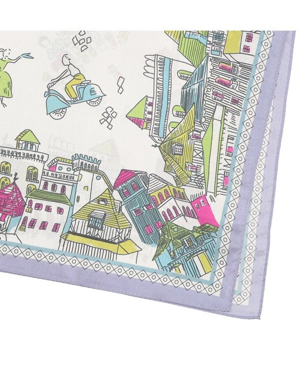 UNBILLION カシュネ cache nez / 横浜アーカイブツイルスカーフ「ヴィレッジ」 ラベンダー