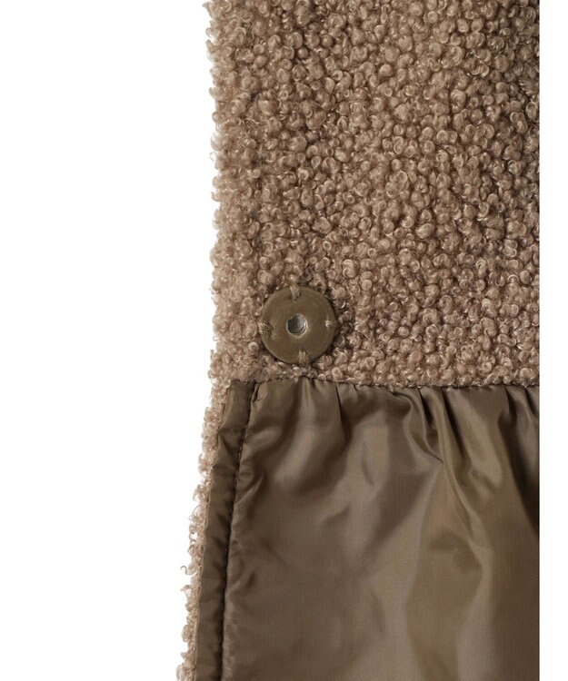 Green Parks フレア裏付きボアベスト Gray Beige