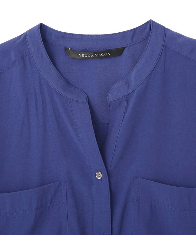 YECCA VECCA 【セットアップ可能】ポケットスキッパーシャツ Blue
