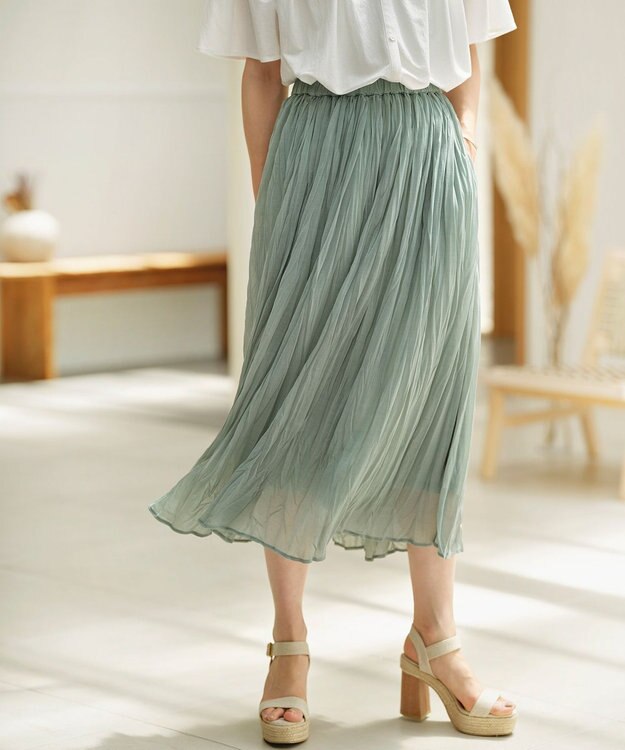組曲 S 【WEB限定】エスパンディシアープリーツスカート ミント系