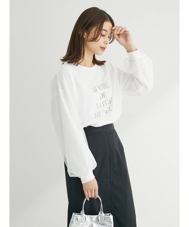 Green Parks チュールドッキングロゴプルオーバー White