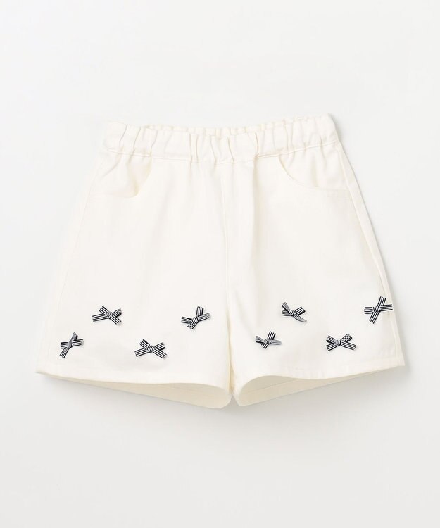 ANY KIDS ひんやりクール リボンショートパンツ オフホワイト