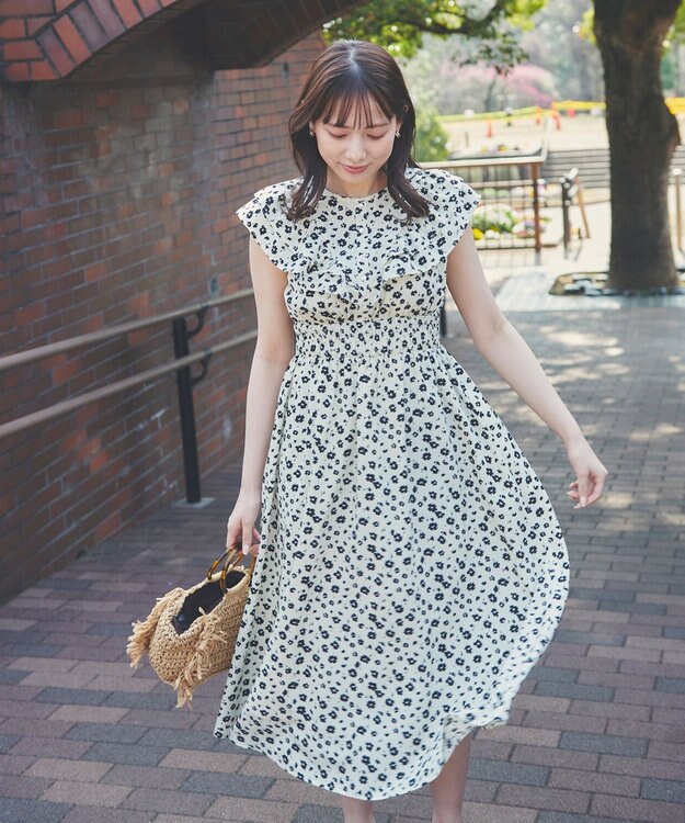 Feroux 【美人百花7月号掲載】フラワープリント ワンピース アイボリー系9