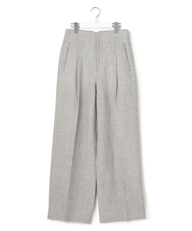 23区 【GOLD LABEL】ウールリネン ワイドパンツ グレー系