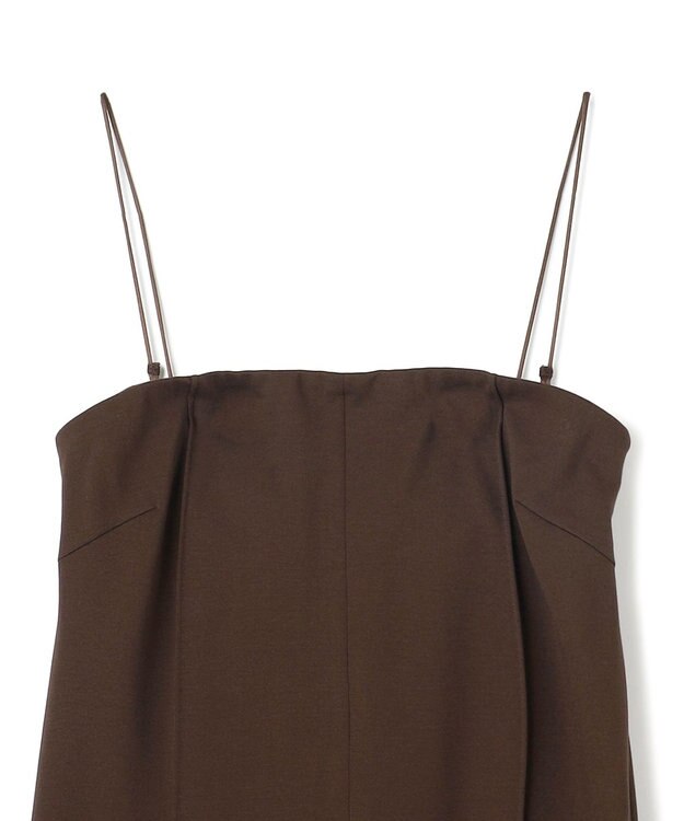 BEIGE， 【洗える】PHILOX / ハイストレッチベアトップオールインワン Brown