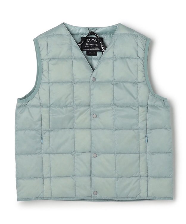 UNFILO 【120-150cm】TAION Vネック ダウンベスト(UNISEX) アイスミント