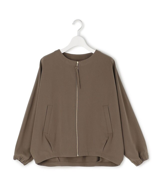 J.PRESS YORK STREET 【WOMEN】ジャージーライクツイル ドルマンブルゾン ブラウン系