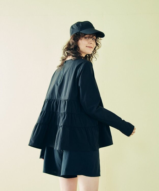 San-ai Resort（三愛水着楽園） 【WEB限定】5点セット キャップ付きUVカットタンキニ+ティアードラッシュセット水着【BeachQueen(ビーチクイーン）】 ブラック